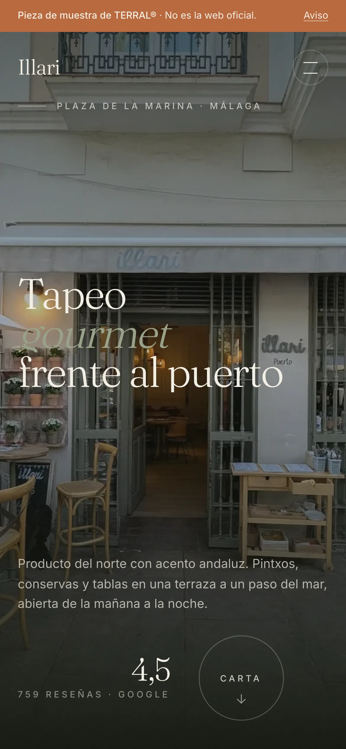 Tapeo gourmet frente al puerto de Málaga